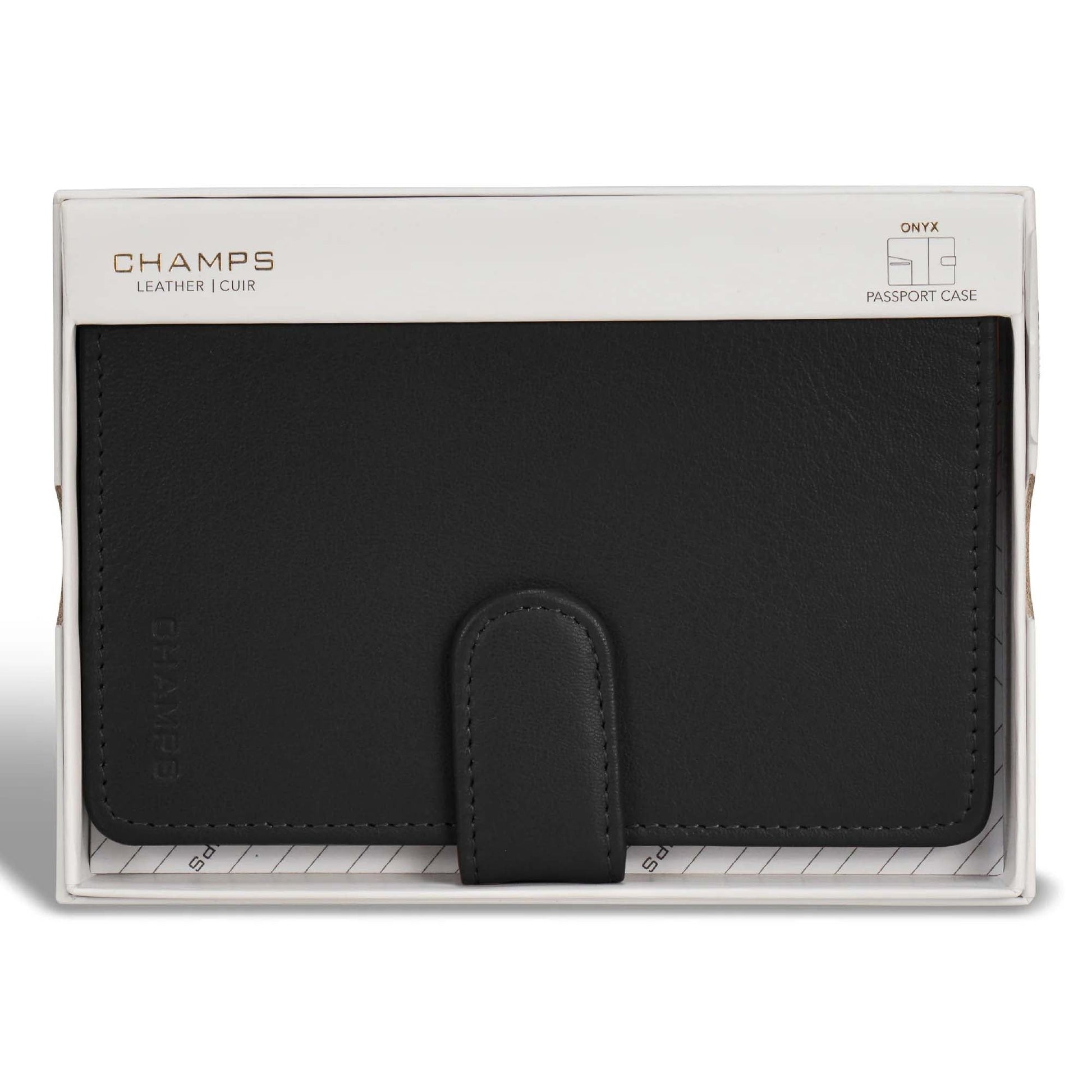 Champs Passport Case Champs Onyx Leather Passport Case