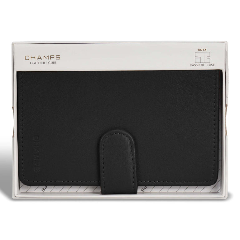 Champs Passport Case Champs Onyx Leather Passport Case