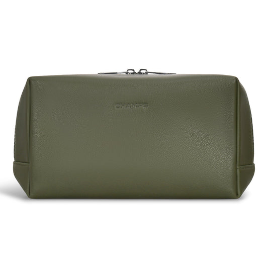 Champs Travel Accessories Khaki Champs Onyx Leather Toiletry Bag