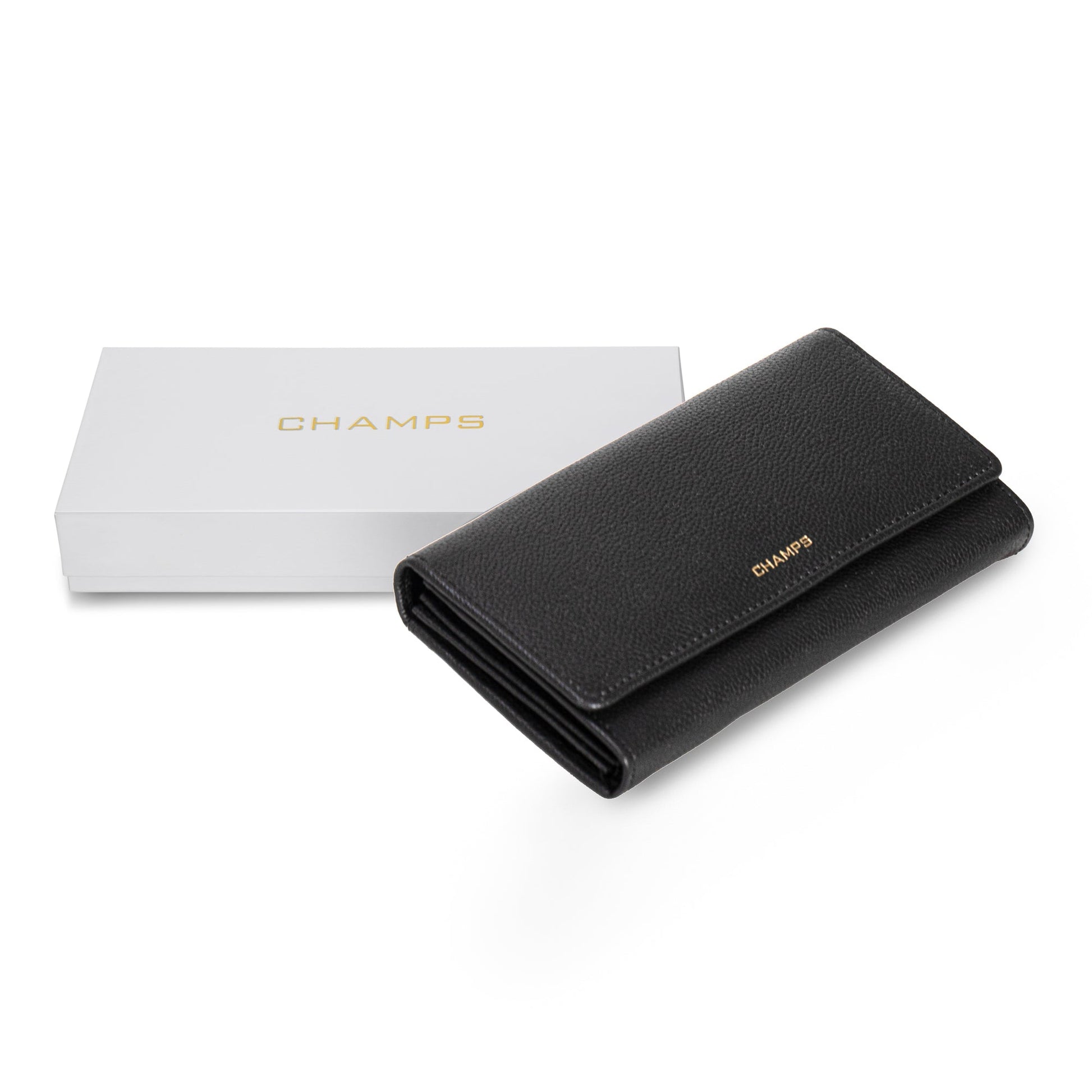 Champs Wallets Black Champs Gala Leather Flap-Clutch Wallet