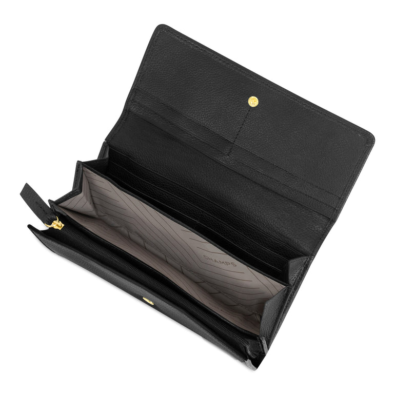 Champs Wallets Black Champs Gala Leather Flap-Clutch Wallet