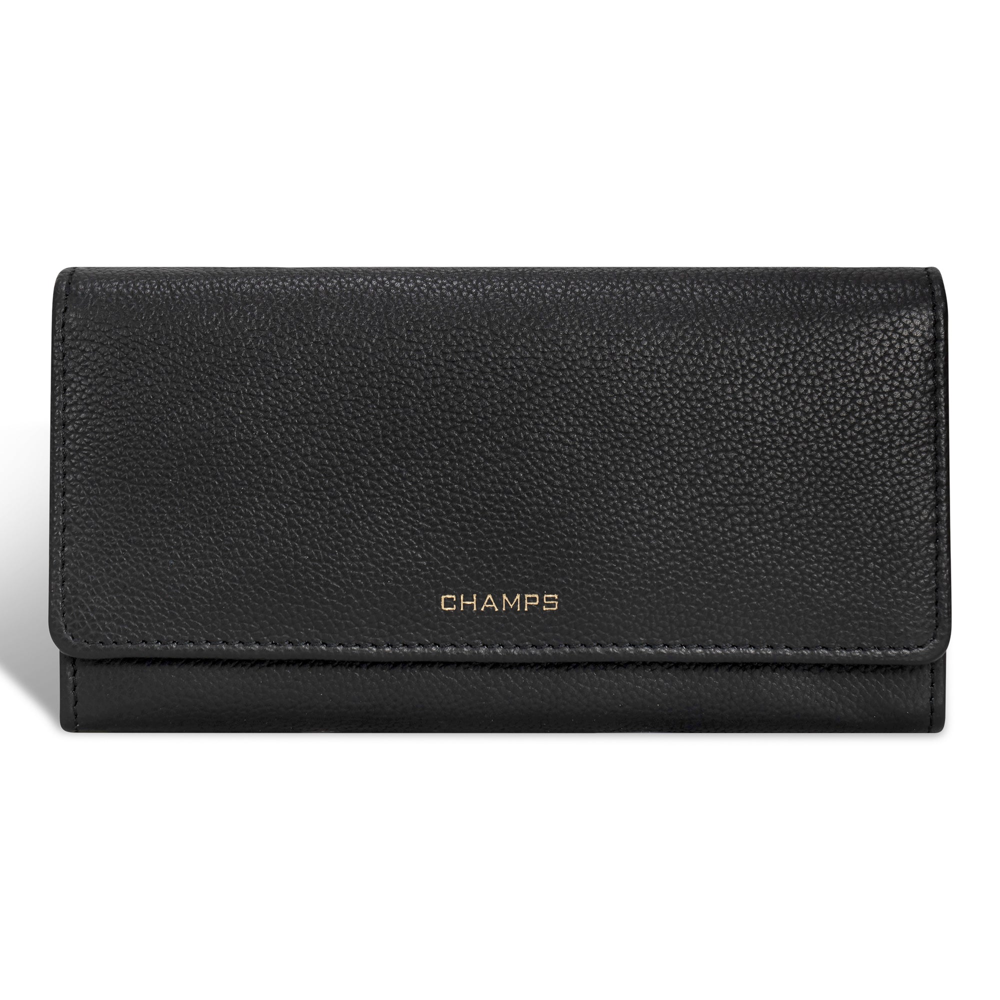 Champs Wallets Black Champs Gala Leather Flap-Clutch Wallet