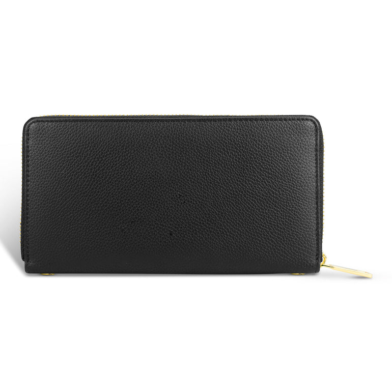Champs Wallets Black Champs Gala Leather Zip-Clutch Wallet