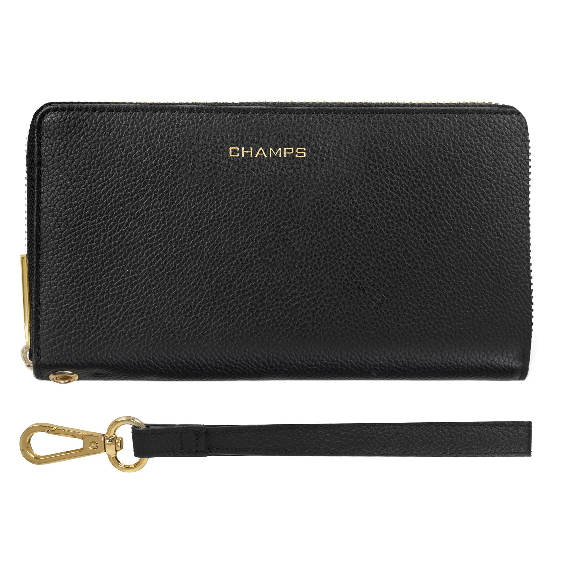 Champs Wallets Black Champs Gala Leather Zip-Clutch Wallet
