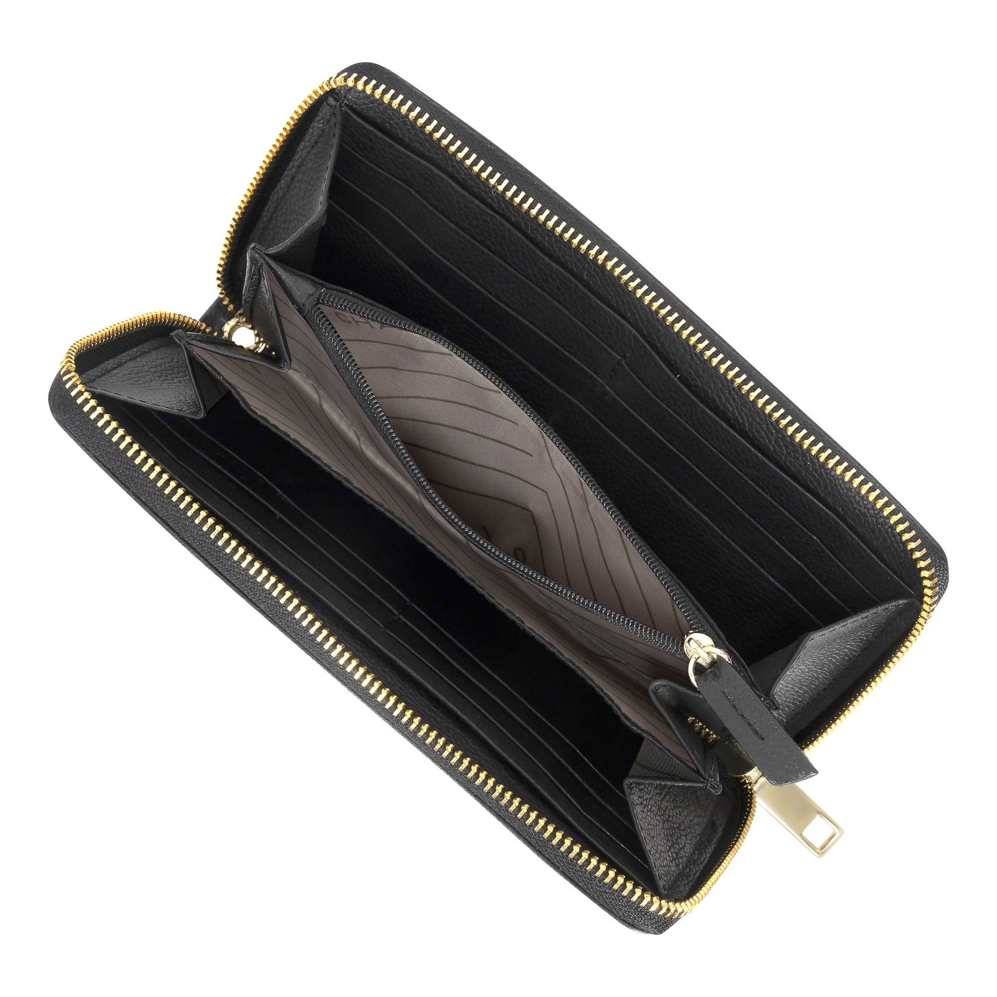 Champs Wallets Black Champs Gala Leather Zip-Clutch Wallet