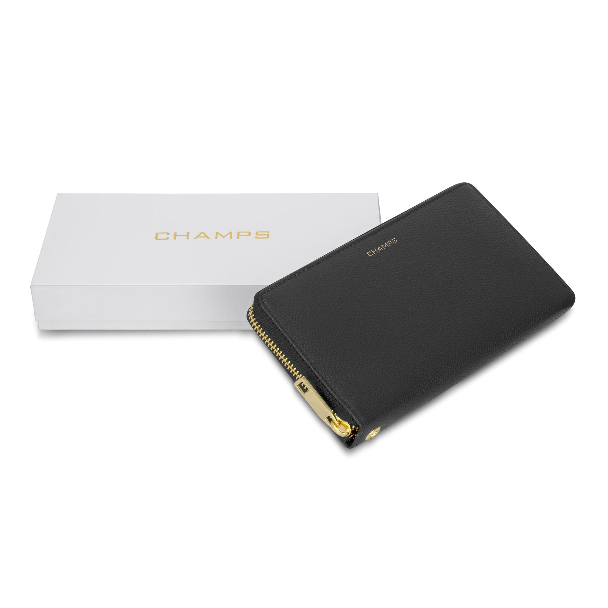 Champs Wallets Black Champs Gala Leather Zip-Clutch Wallet