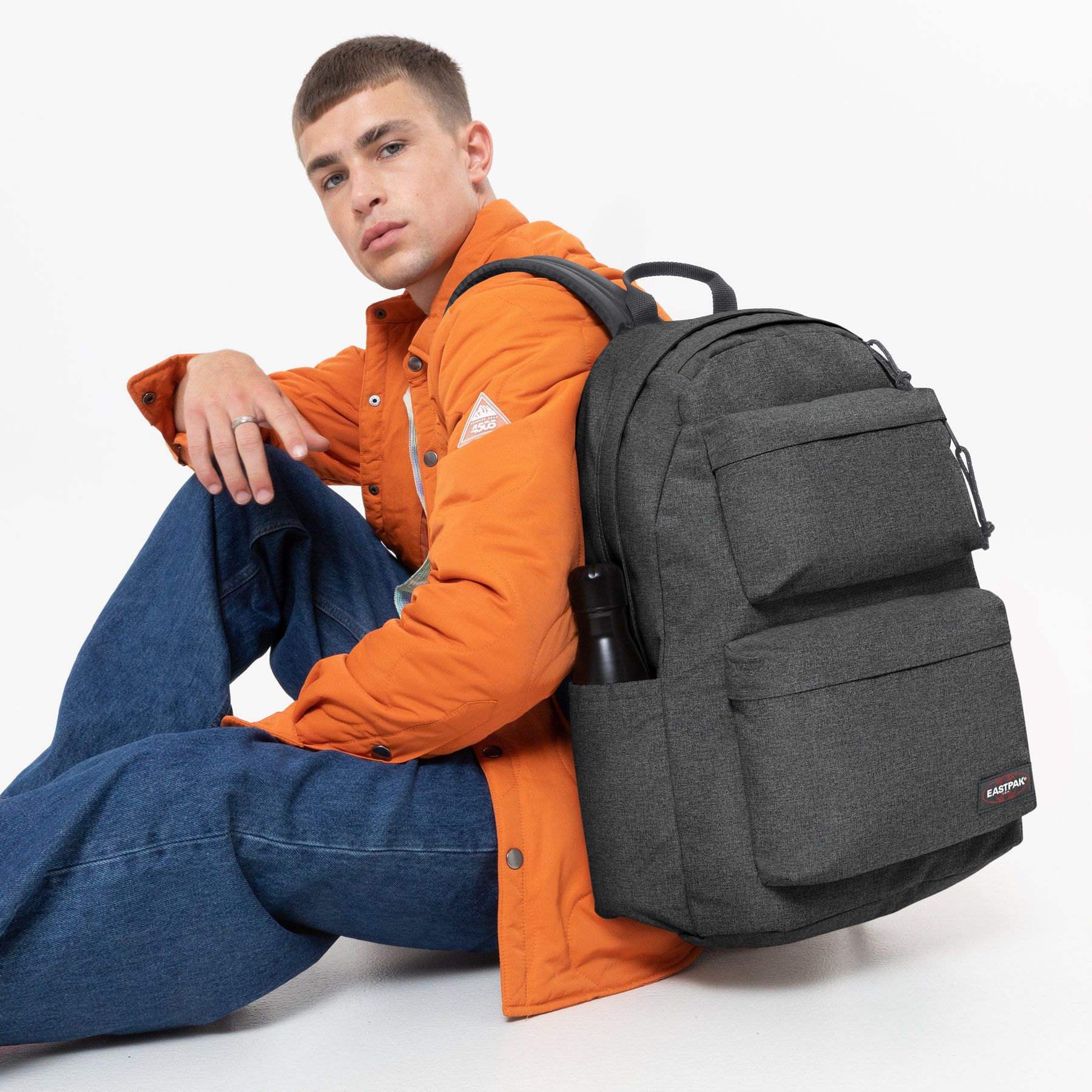 Eastpak Backpacks Black Denim Eastpak Padded Double Backpack - Black Denim