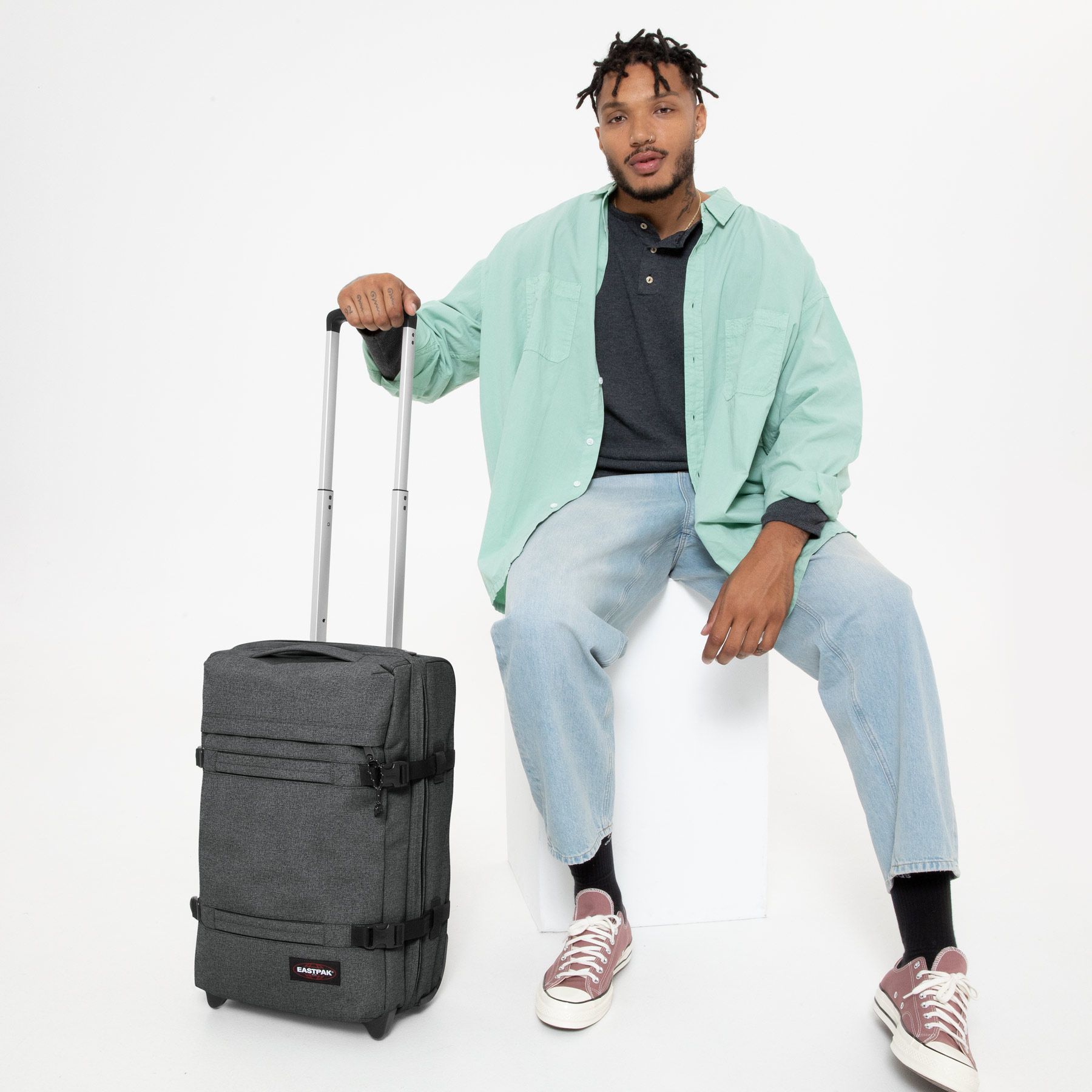 Eastpak Luggage Black Denim Eastpak Transit'R S - Black Denim