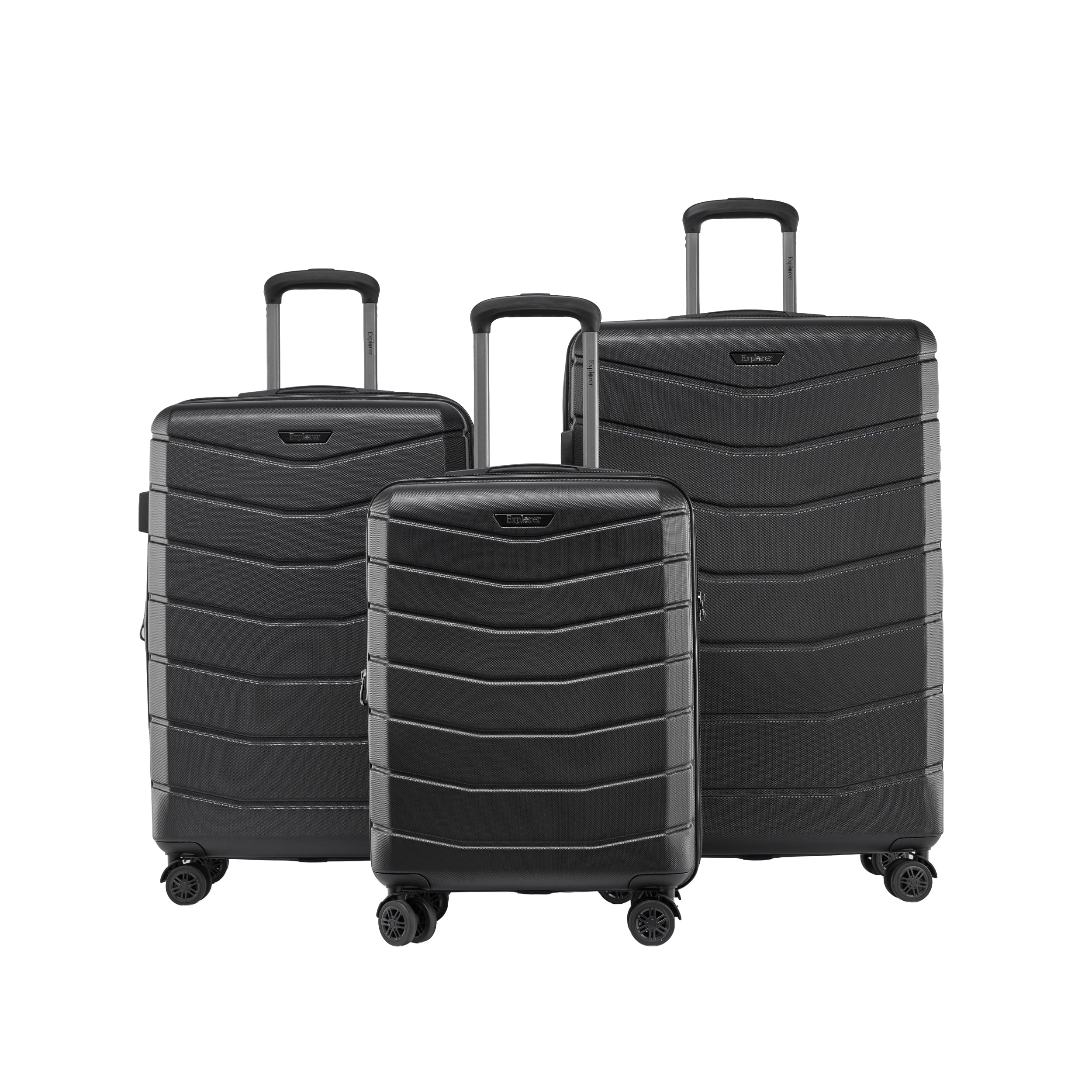 Explorer Luggage Black Explorer Flex 3-Piece Expandabe Luggage Set