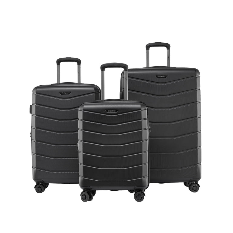 Explorer Luggage Black Explorer Flex 3-Piece Expandabe Luggage Set