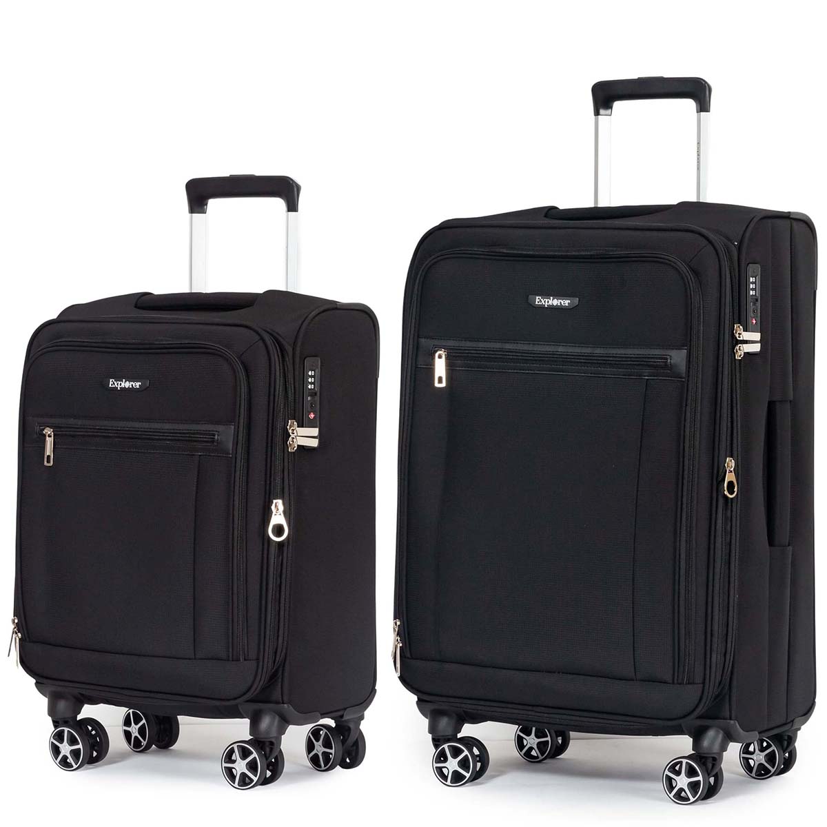 Explorer Luggage Black Explorer Onyx Expandable 2-Piece Luggage Set (Carry-On & Medium)