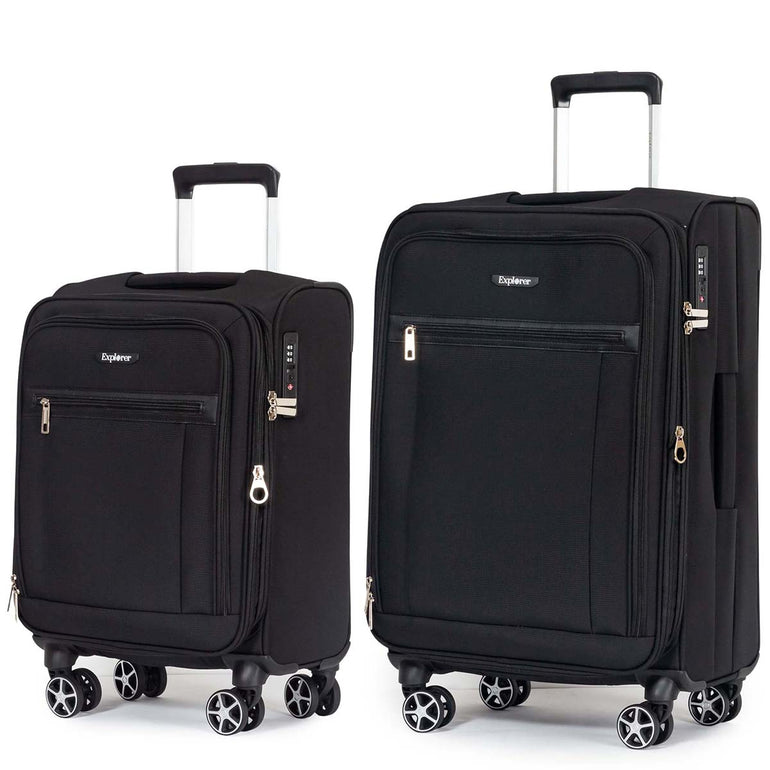Explorer Luggage Black Explorer Onyx Expandable 2-Piece Luggage Set (Carry-On & Medium)
