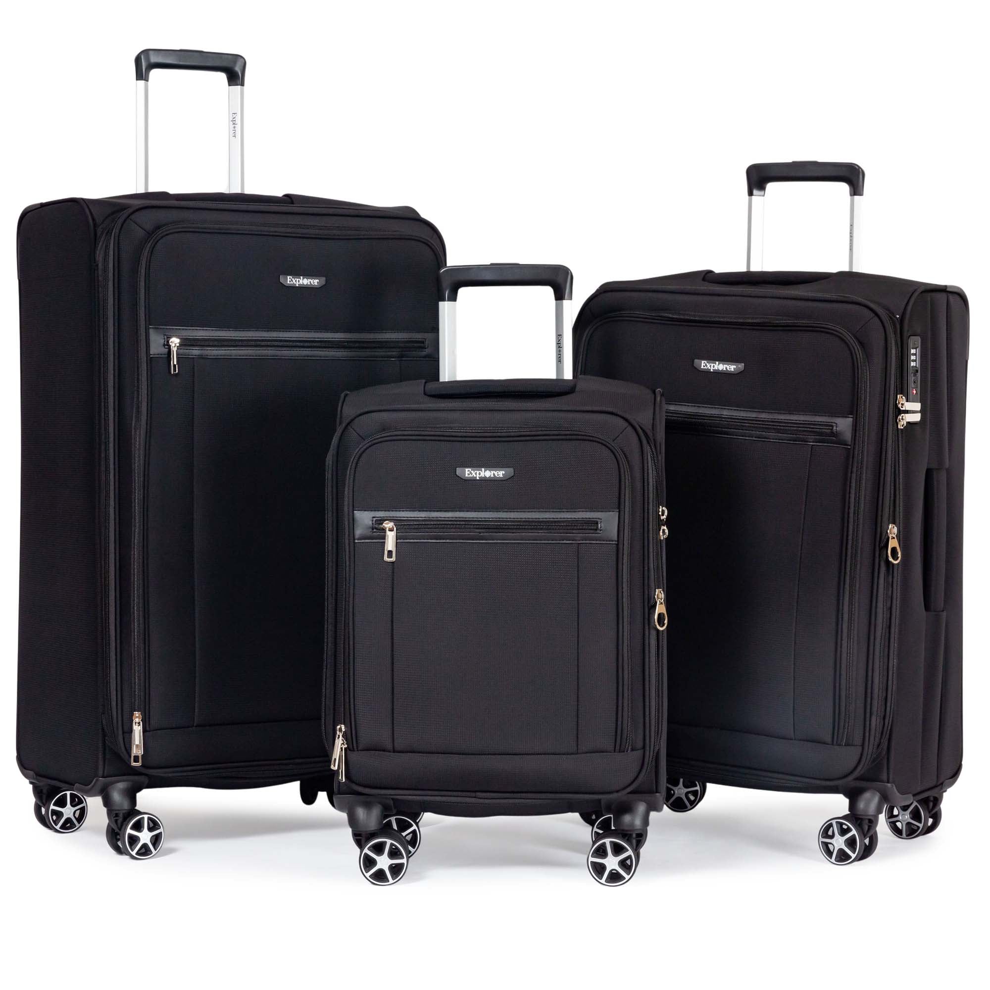 Explorer Luggage Black Explorer Onyx Expandable 3-Piece Luggage Set