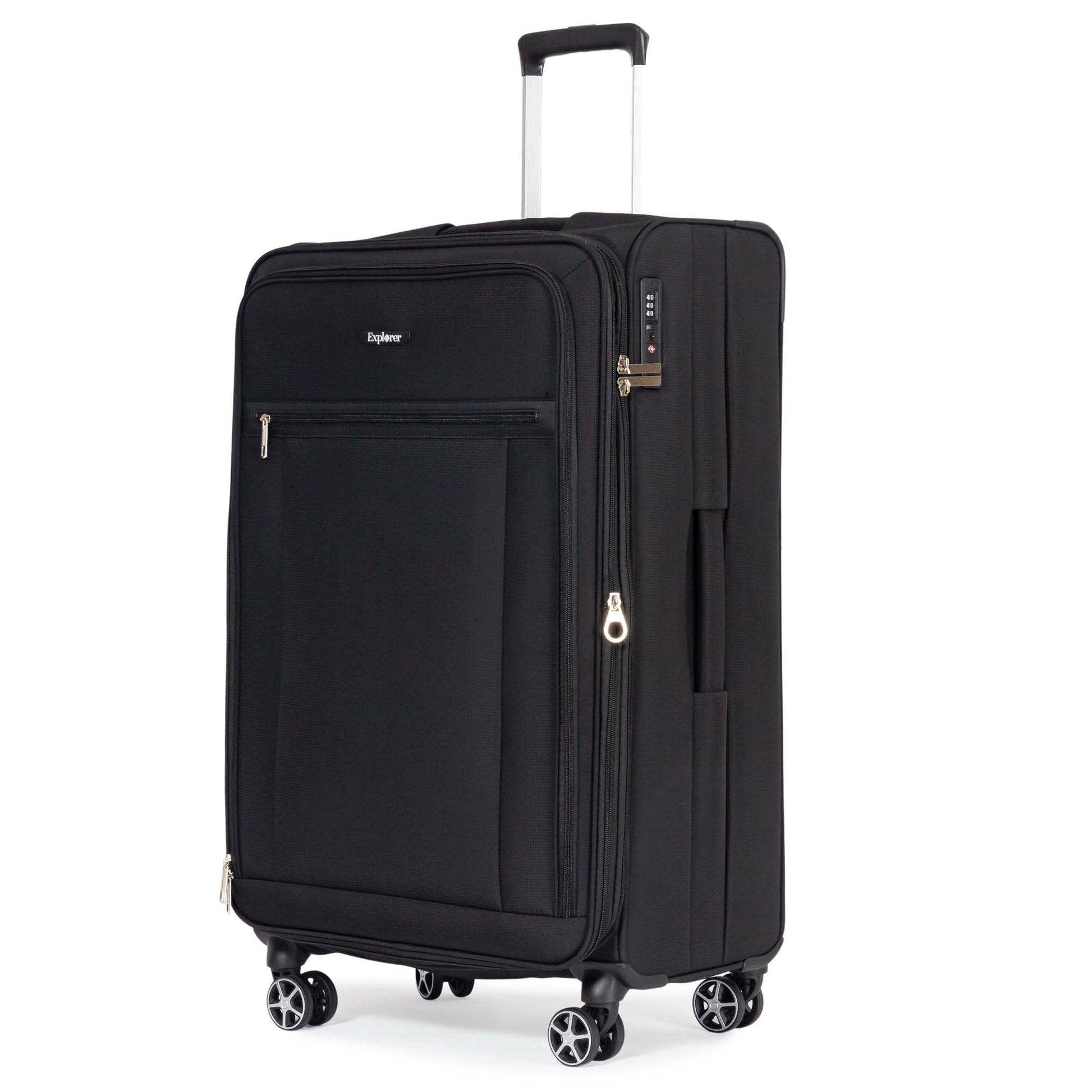 Explorer Luggage Black Explorer Onyx Large Expandable Spinner Luggage