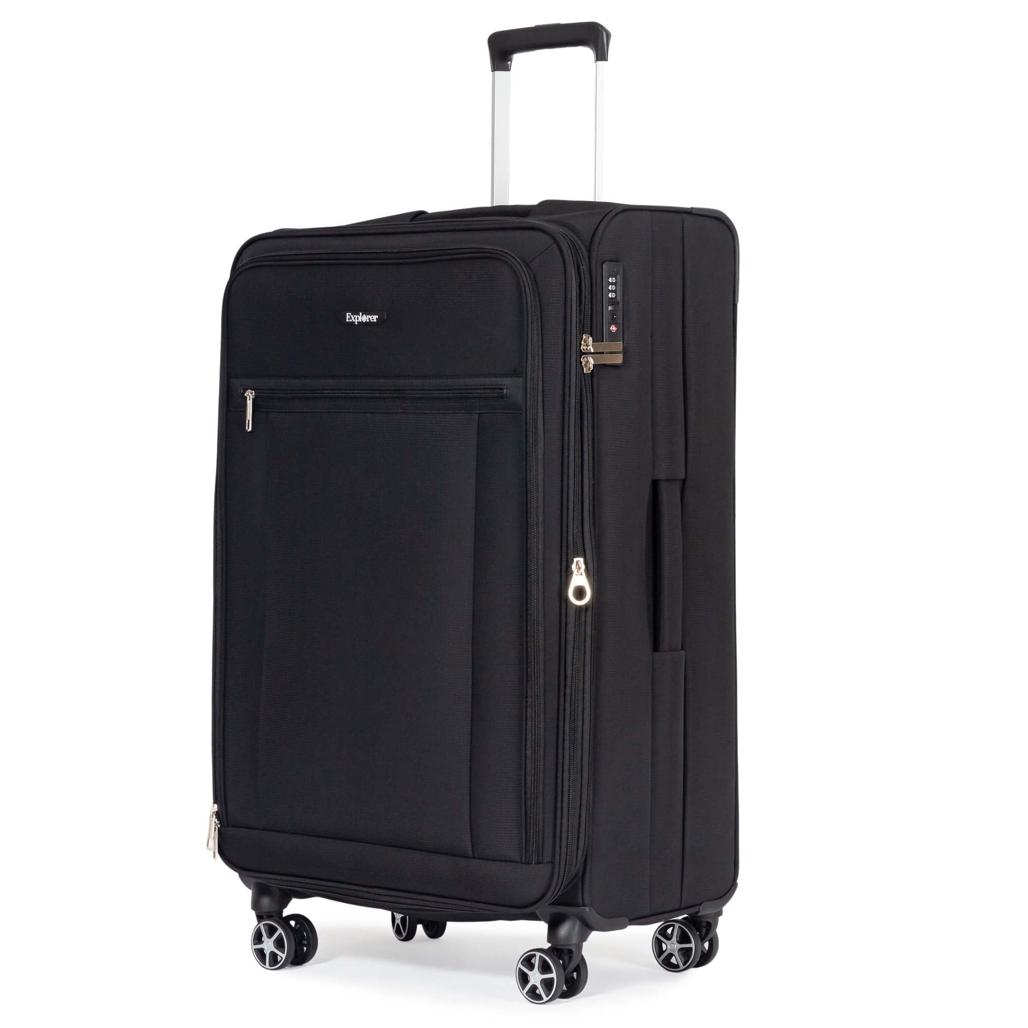 Explorer Luggage Black Explorer Onyx Large Expandable Spinner Luggage
