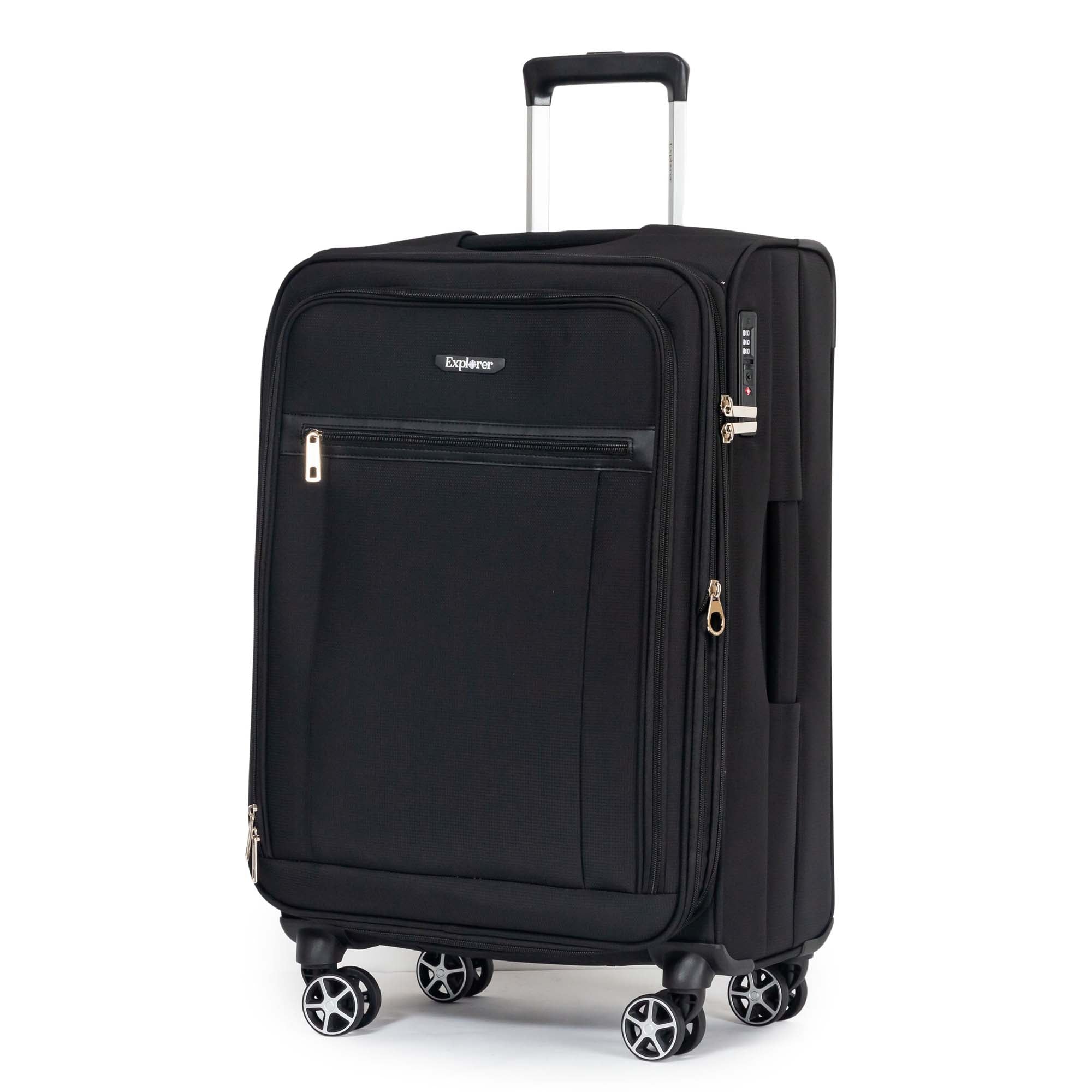 Explorer Luggage Black Explorer Onyx Medium Expandable Spinner Luggage