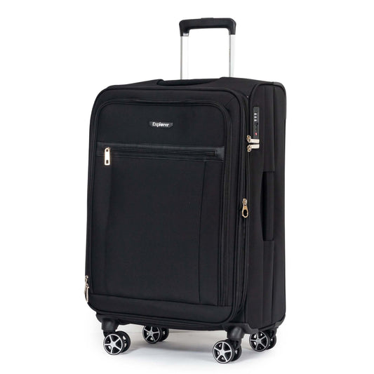 Explorer Luggage Black Explorer Onyx Medium Expandable Spinner Luggage