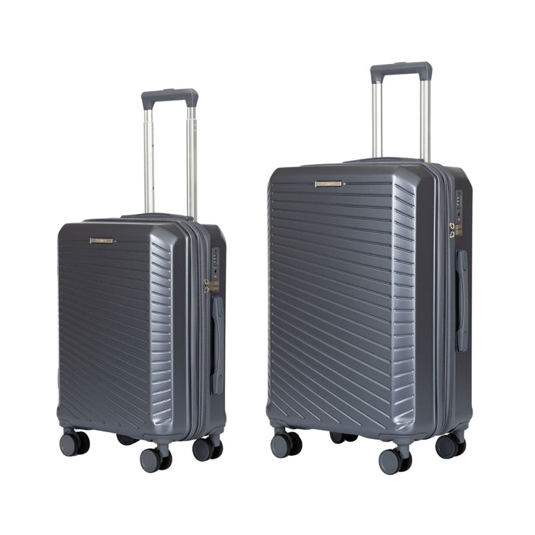 Explorer Luggage Charcoal Explorer Passport Anti-Theft Expandable 2-Piece Luggage Set (Carry-On and Medium)