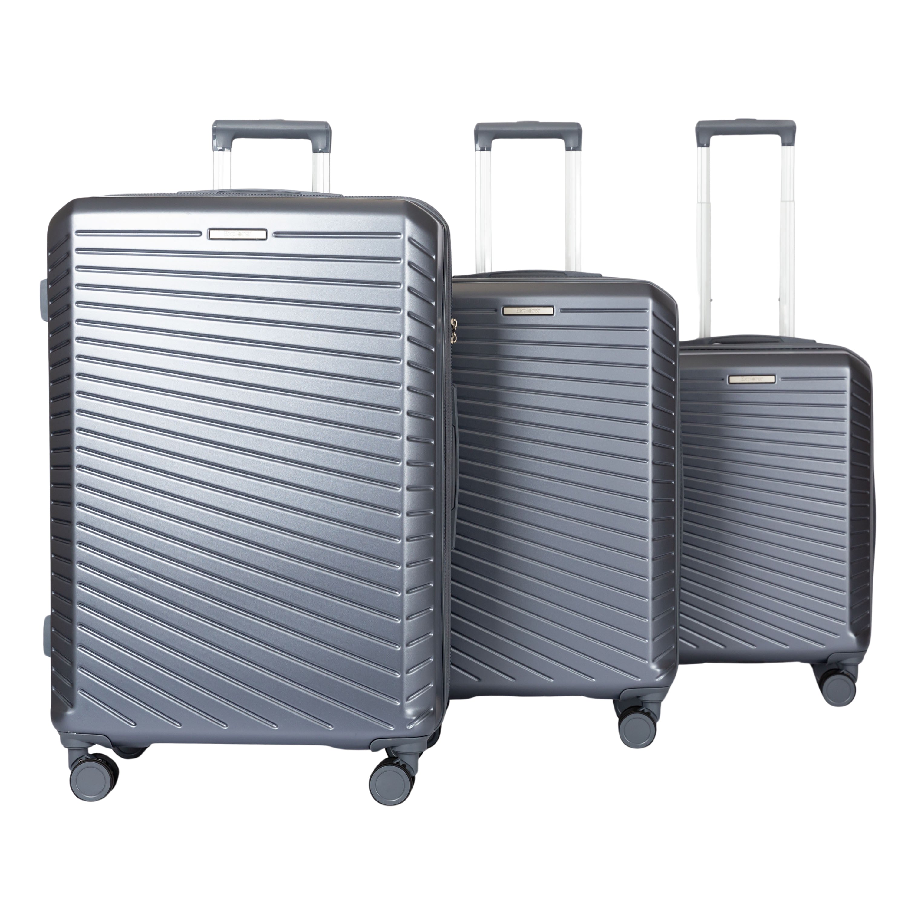 Explorer Luggage Charcoal Explorer Passport Anti-Theft Expandable 3-Piece Luggage Set