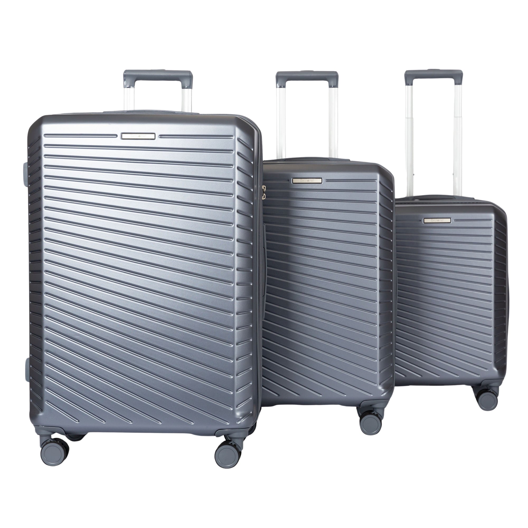 Explorer Luggage Charcoal Explorer Passport Anti-Theft Expandable 3-Piece Luggage Set