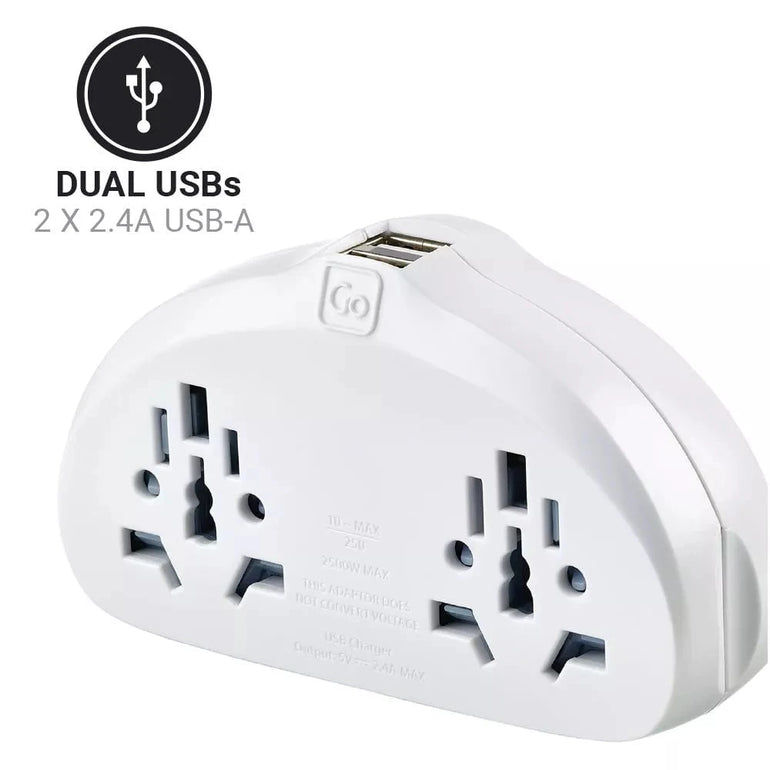 Go Travel Adapter White Go Travel World-EU Adaptor Duo + USB