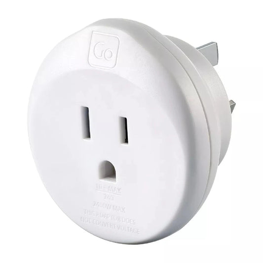 Go Travel Adapters White Go Travel USA -AUS/China Adaptor