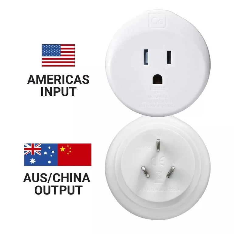 Go Travel Adapters White Go Travel USA -AUS/China Adaptor