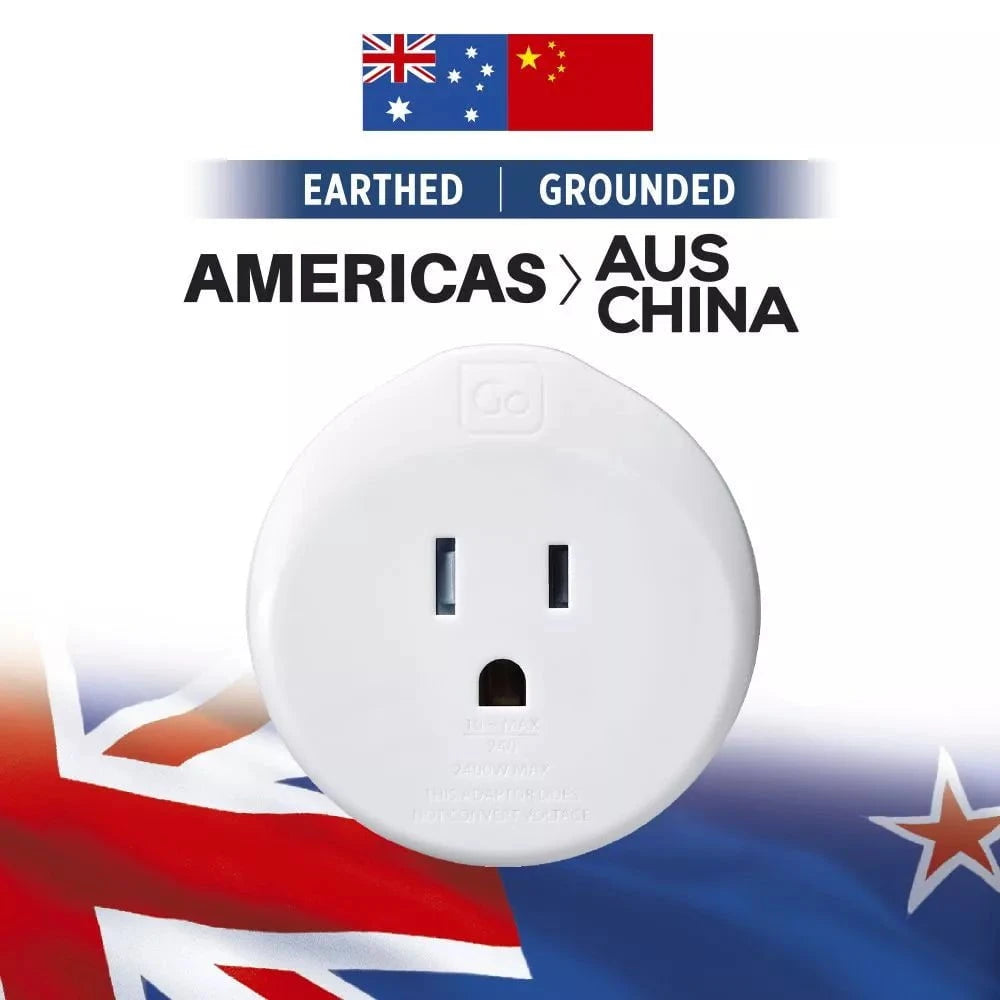 Go Travel Adapters White Go Travel USA -AUS/China Adaptor