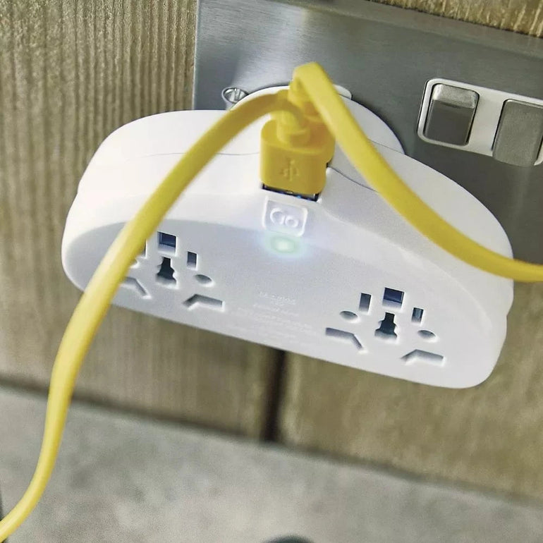 Go Travel Adapters White Go Travel World-UK Duo Adaptor + USB