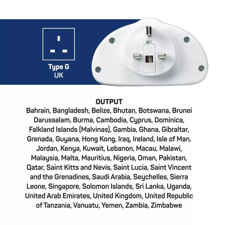Go Travel Adapters White Go Travel World-UK Duo Adaptor + USB