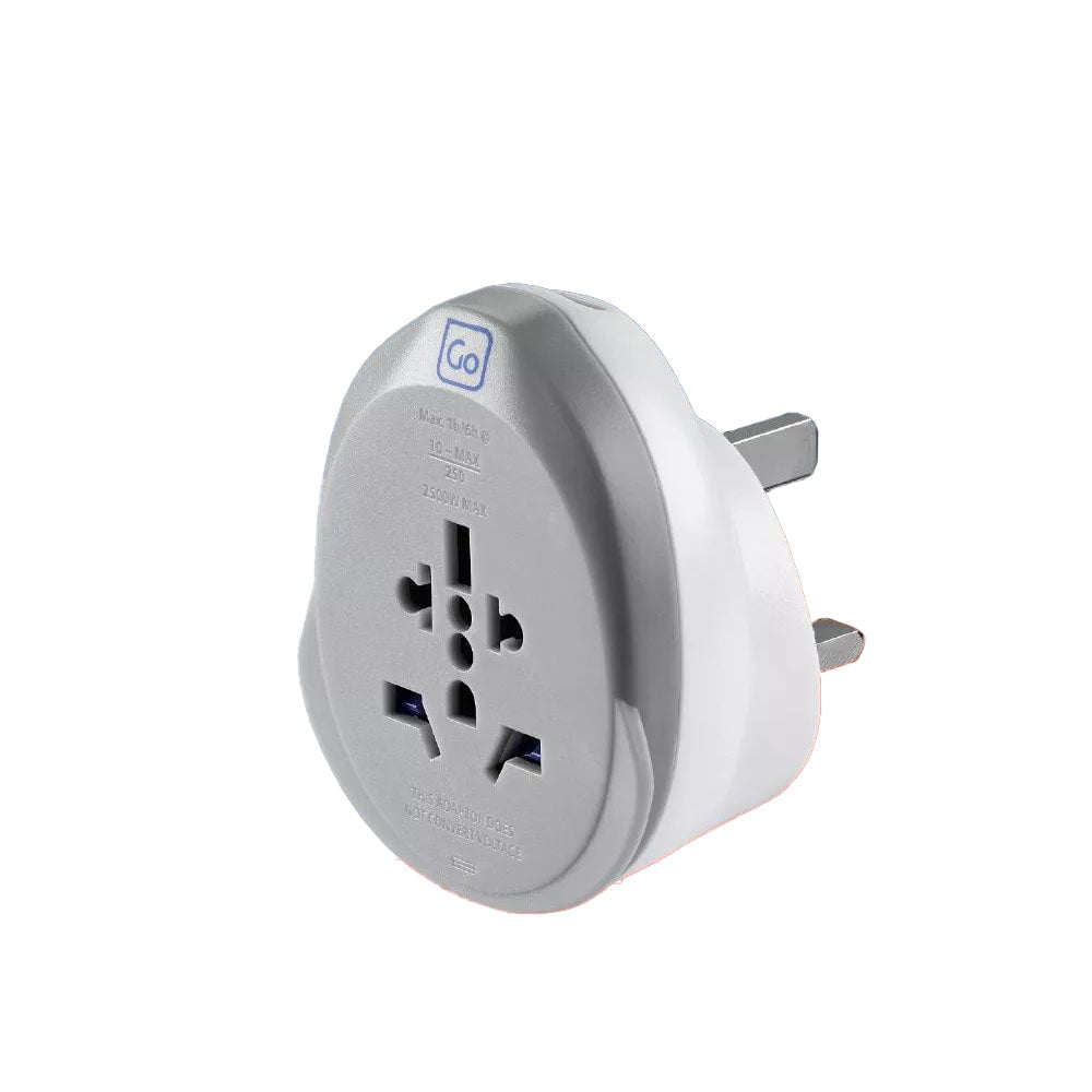 Go Travel Adapters White/Grey Go Travel World-UK USB-C Adaptor + (25W)