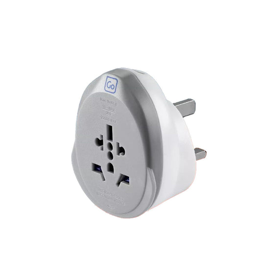 Go Travel Adapters White/Grey Go Travel World-UK USB-C Adaptor + (25W)