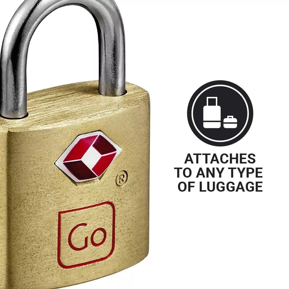 Go Travel Locks Brass Go Travel Classic Brass Key Twin Padlocks TSA