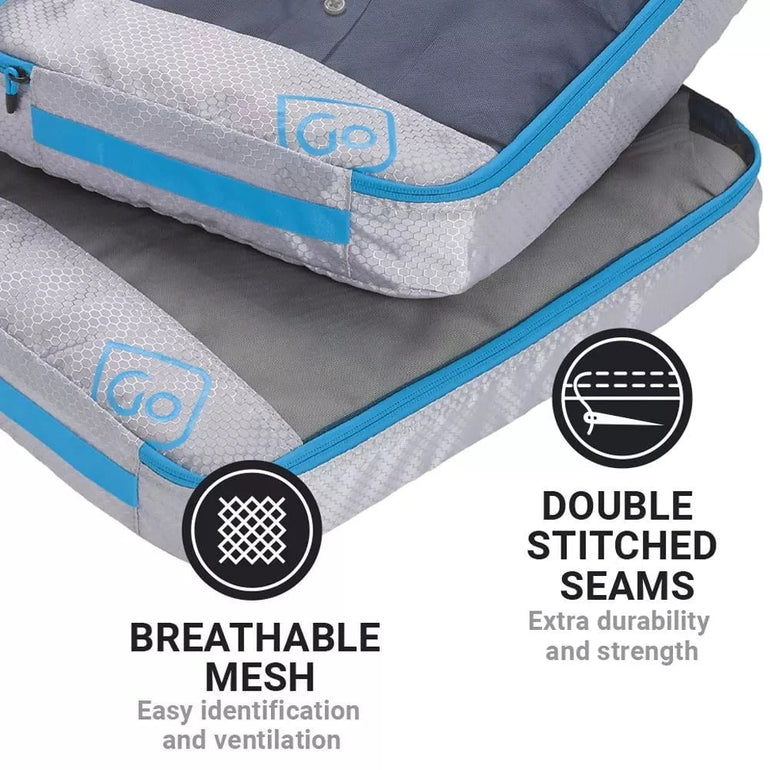 Go Travel Travel Accessories Grey/Blue Go Travel Twin Packing Cubes