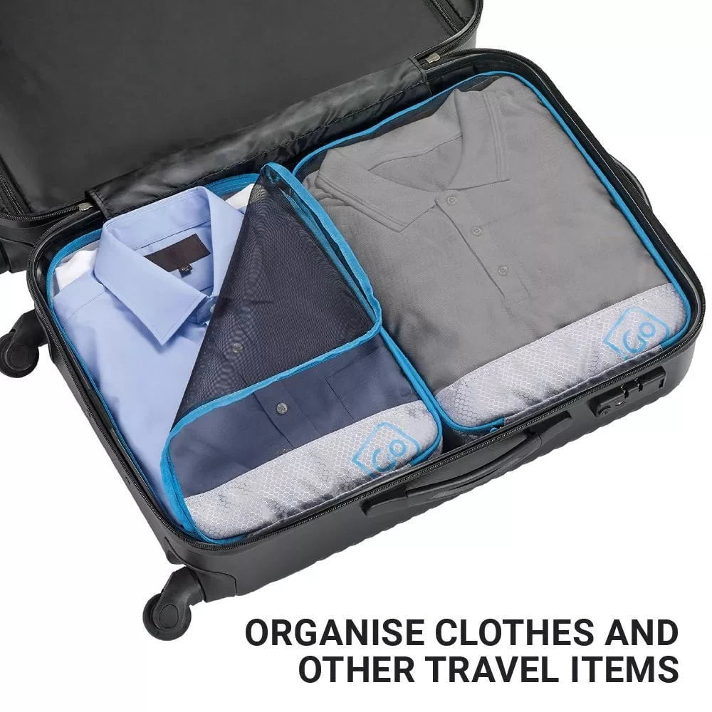Go Travel Travel Accessories Grey/Blue Go Travel Twin Packing Cubes