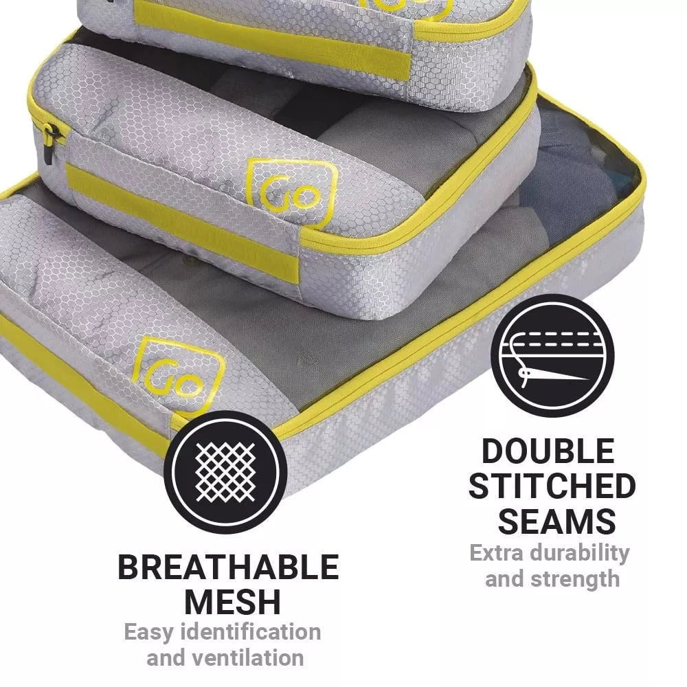Go Travel Travel Accessories Grey/Yellow Go Travel Triple Packing Cubes