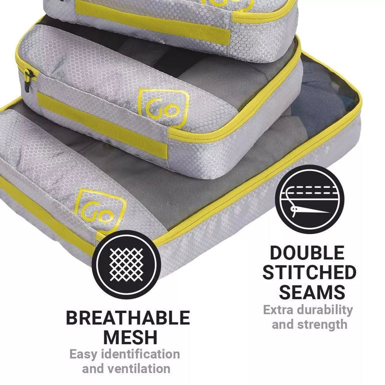 Go Travel Travel Accessories Grey/Yellow Go Travel Triple Packing Cubes