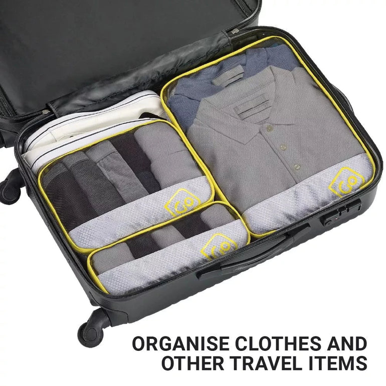 Go Travel Travel Accessories Grey/Yellow Go Travel Triple Packing Cubes