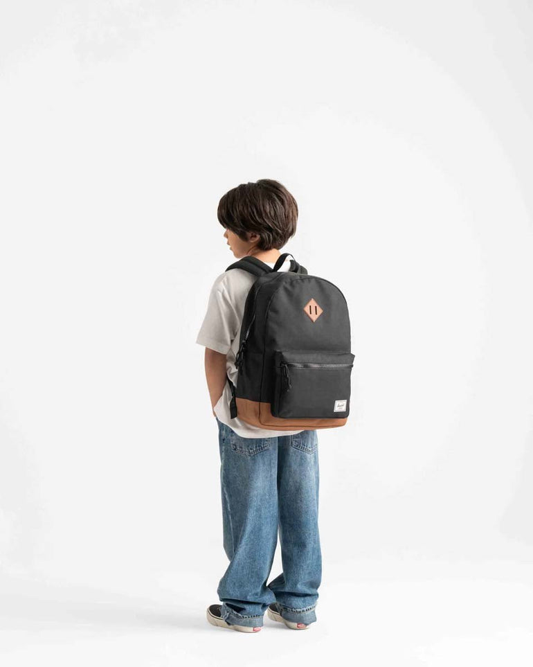 Herschel Backpacks Black/Saddle Brown Herschel Heritage Youth Backpack - Black/Saddle Brown