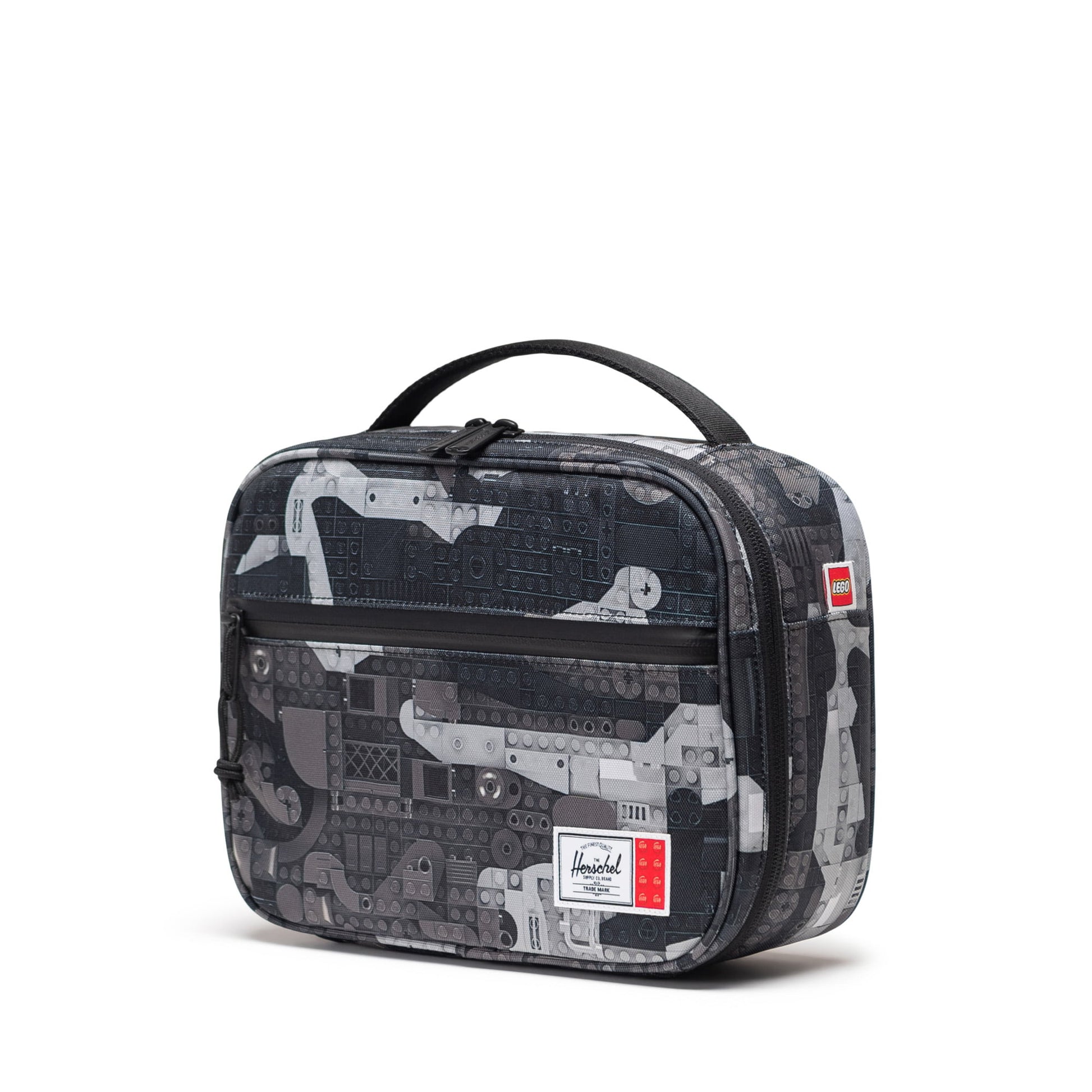 Herschel Lunch Bag Abstract Bricks Black Herschel LEGO Pop Quiz Lunch Box - Abstract Bricks Black