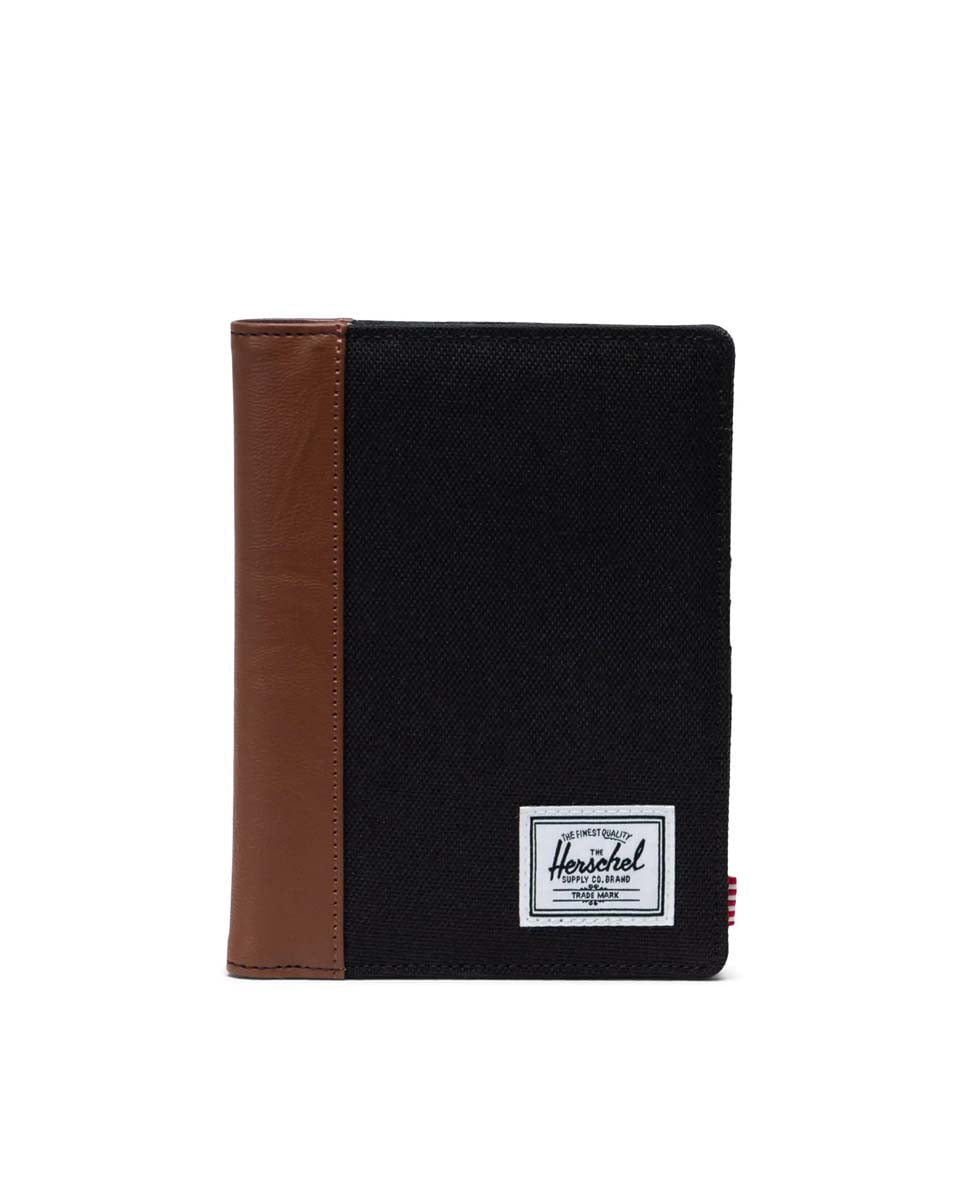 Herschel Passport Case Black/Tan Herschel Raynor Passport Holder - Black/Tan