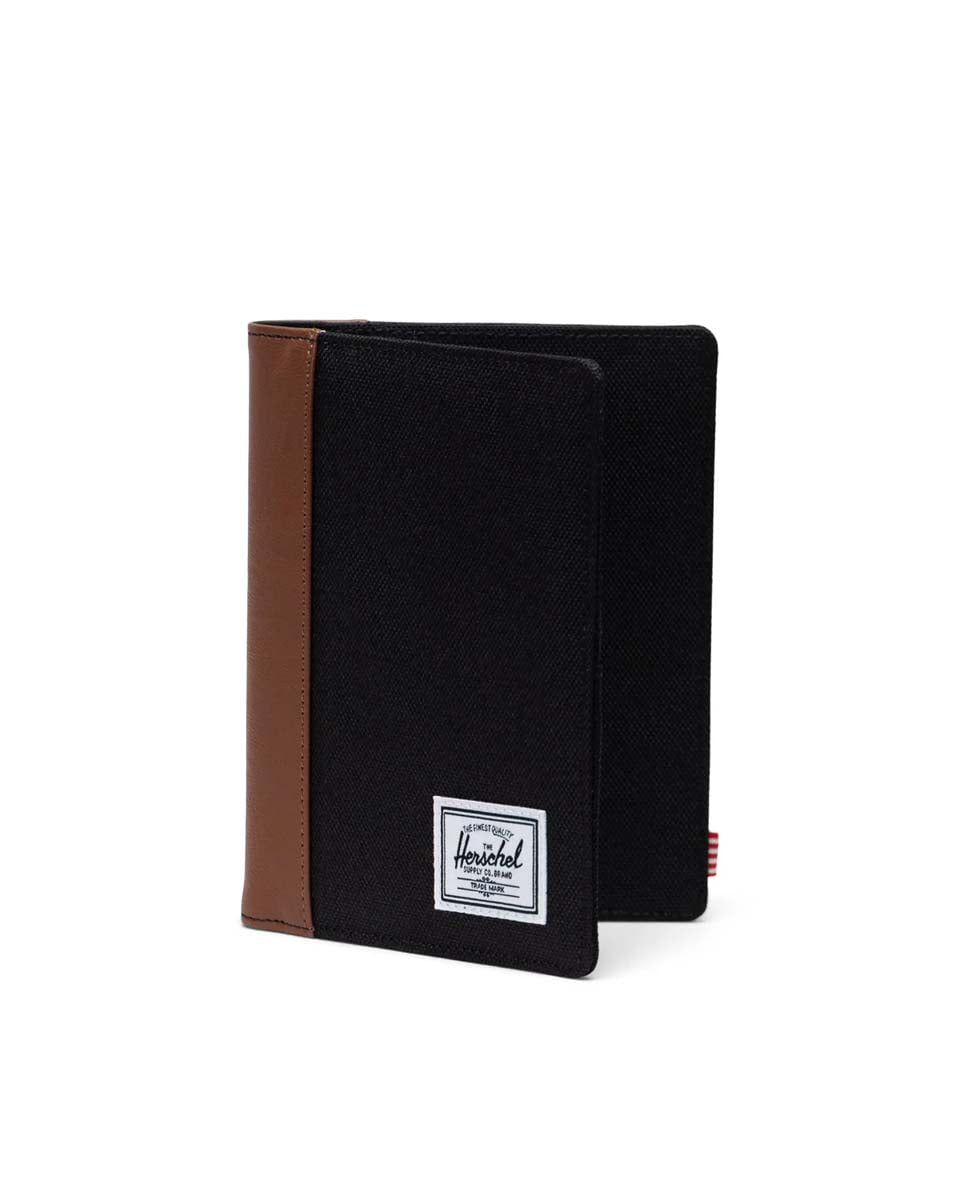 Herschel Passport Case Black/Tan Herschel Raynor Passport Holder - Black/Tan
