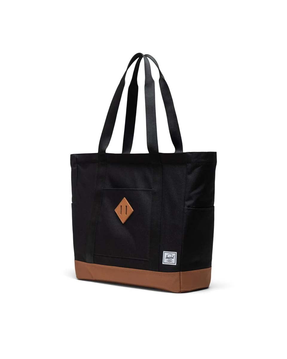 Herschel Tote Bag Black/Saddle Brown Herschel Heritage Tote - Black/Saddle Brown