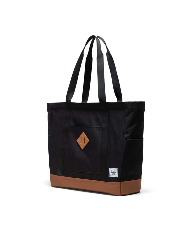 Herschel Tote Bag Black/Saddle Brown Herschel Heritage Tote - Black/Saddle Brown