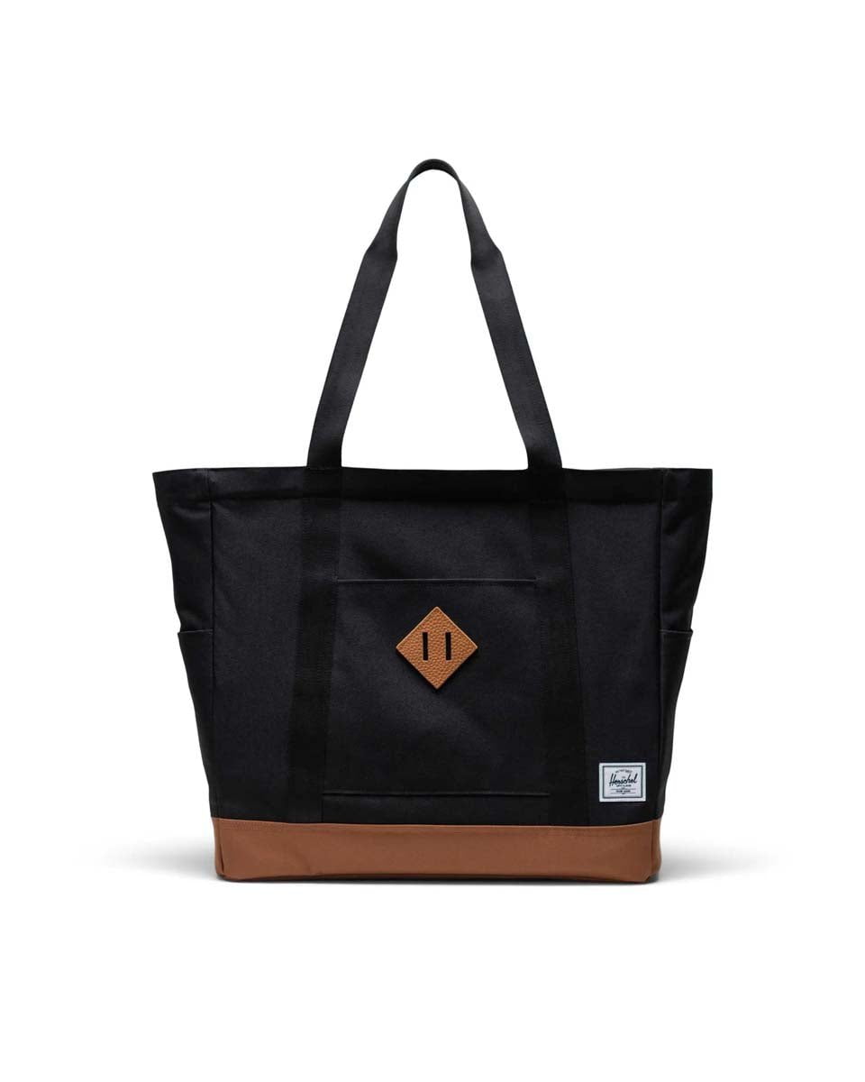 Herschel Tote Bag Black/Saddle Brown Herschel Heritage Tote - Black/Saddle Brown