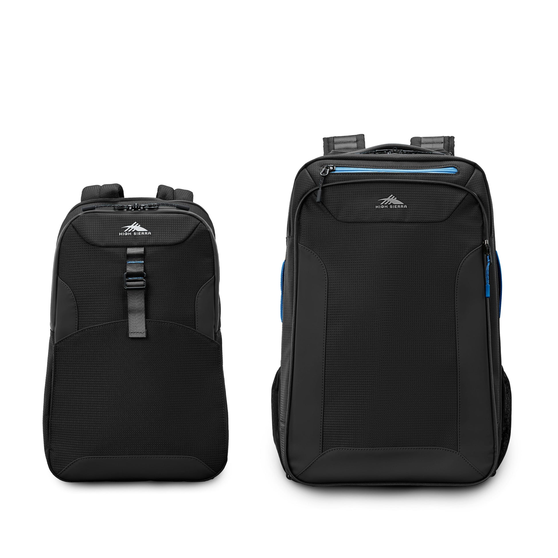 High Sierra Backpack on Wheels Black/Blue High Sierra Hi-Life 3-in-1 Convertible Wheeled Backpack