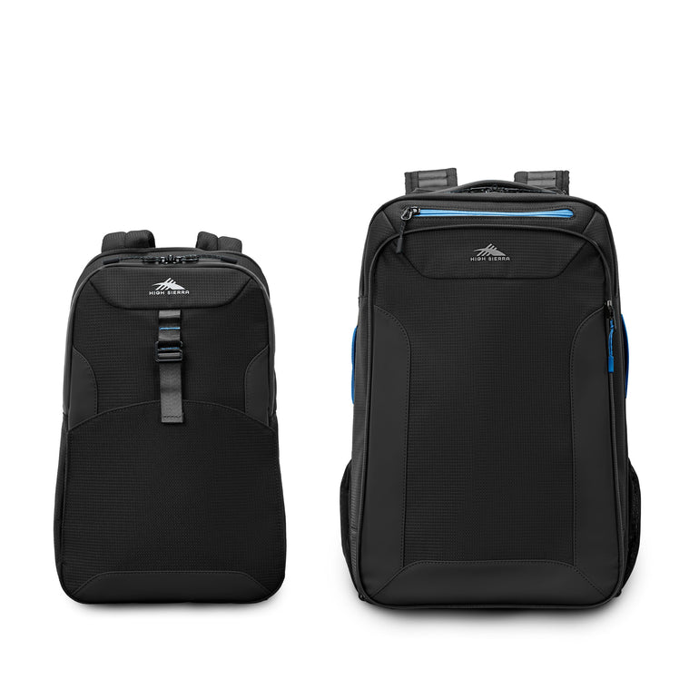High Sierra Backpack on Wheels Black/Blue High Sierra Hi-Life 3-in-1 Convertible Wheeled Backpack