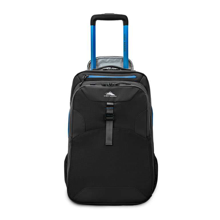 High Sierra Backpack on Wheels Black/Blue High Sierra Hi-Life 3-in-1 Convertible Wheeled Backpack