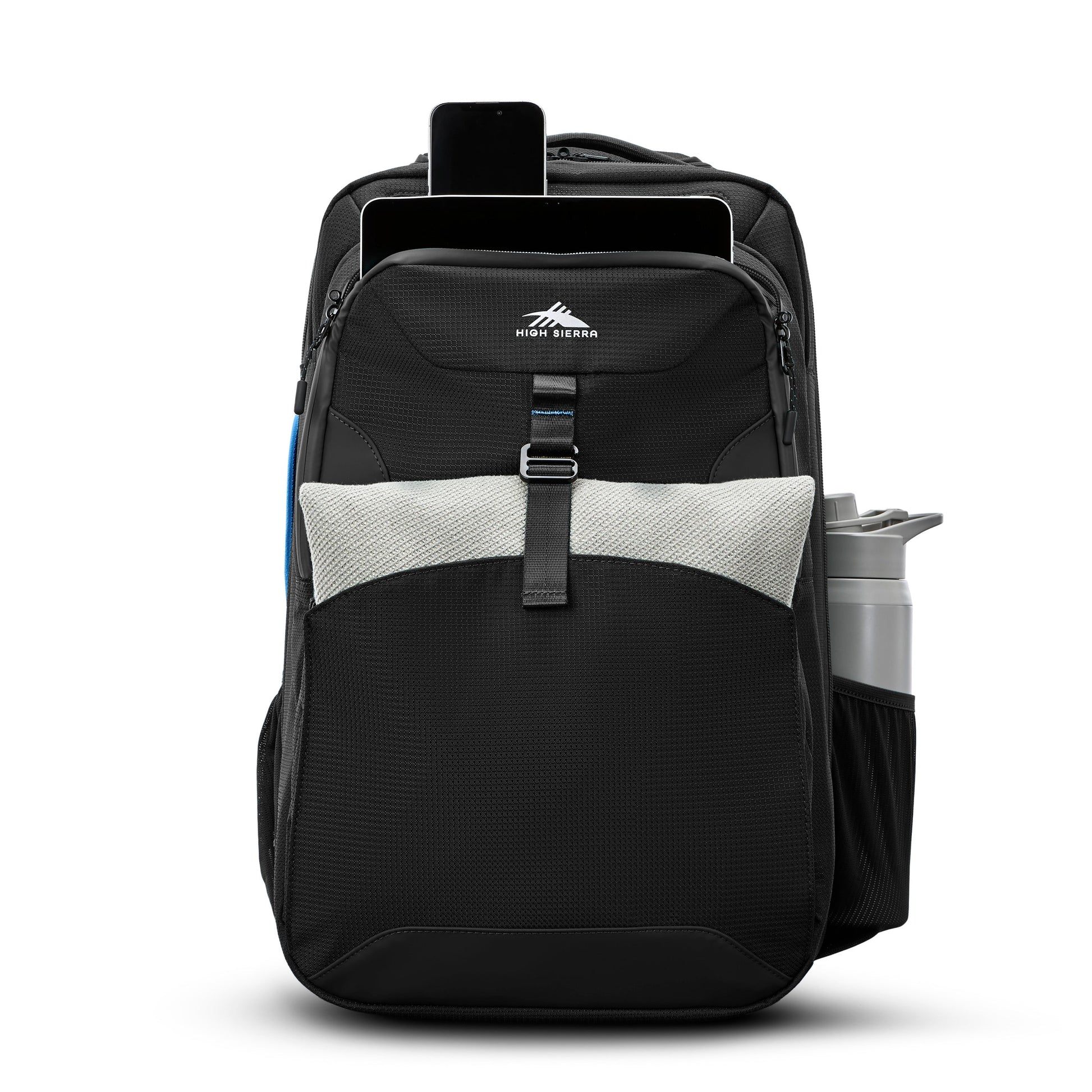High Sierra Backpack on Wheels Black/Blue High Sierra Hi-Life 3-in-1 Convertible Wheeled Backpack
