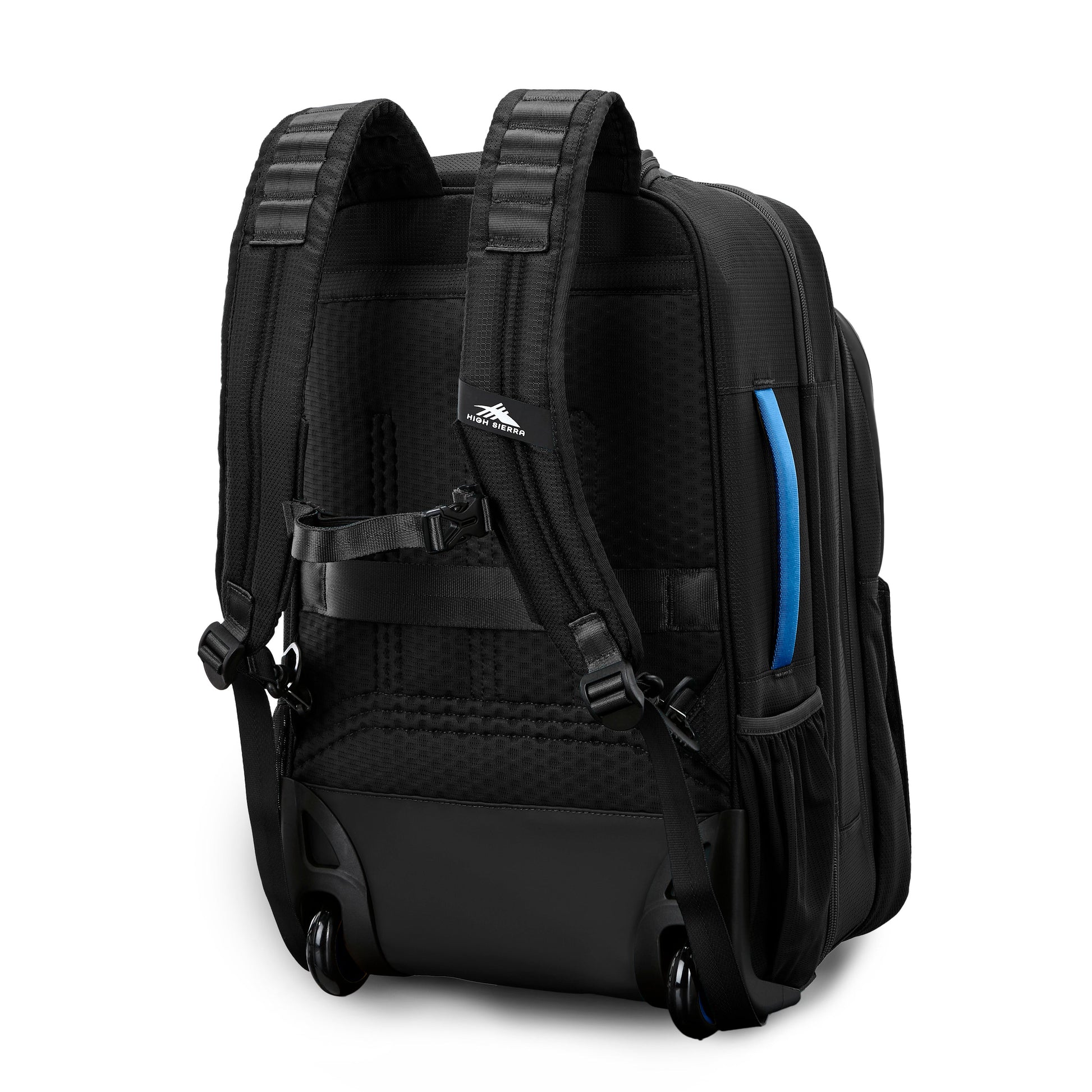 High Sierra Backpack on Wheels Black/Blue High Sierra Hi-Life 3-in-1 Convertible Wheeled Backpack